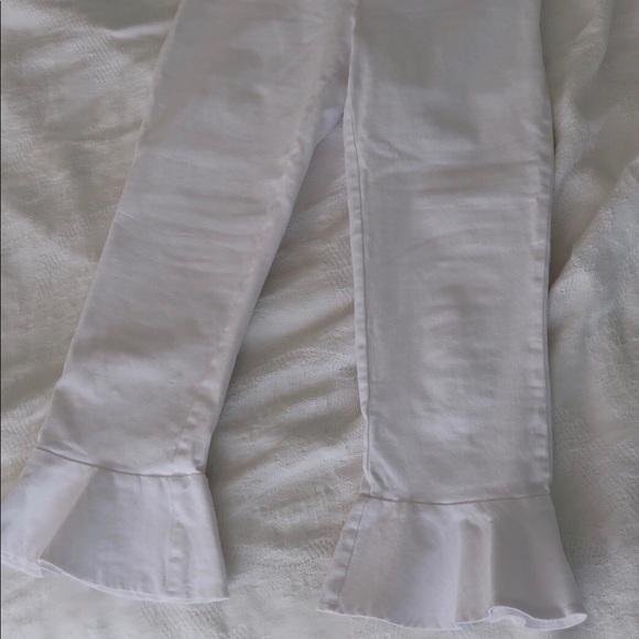 Tiger Mist High Waisted White Cropped Flare Pants - Picture 2 of 5